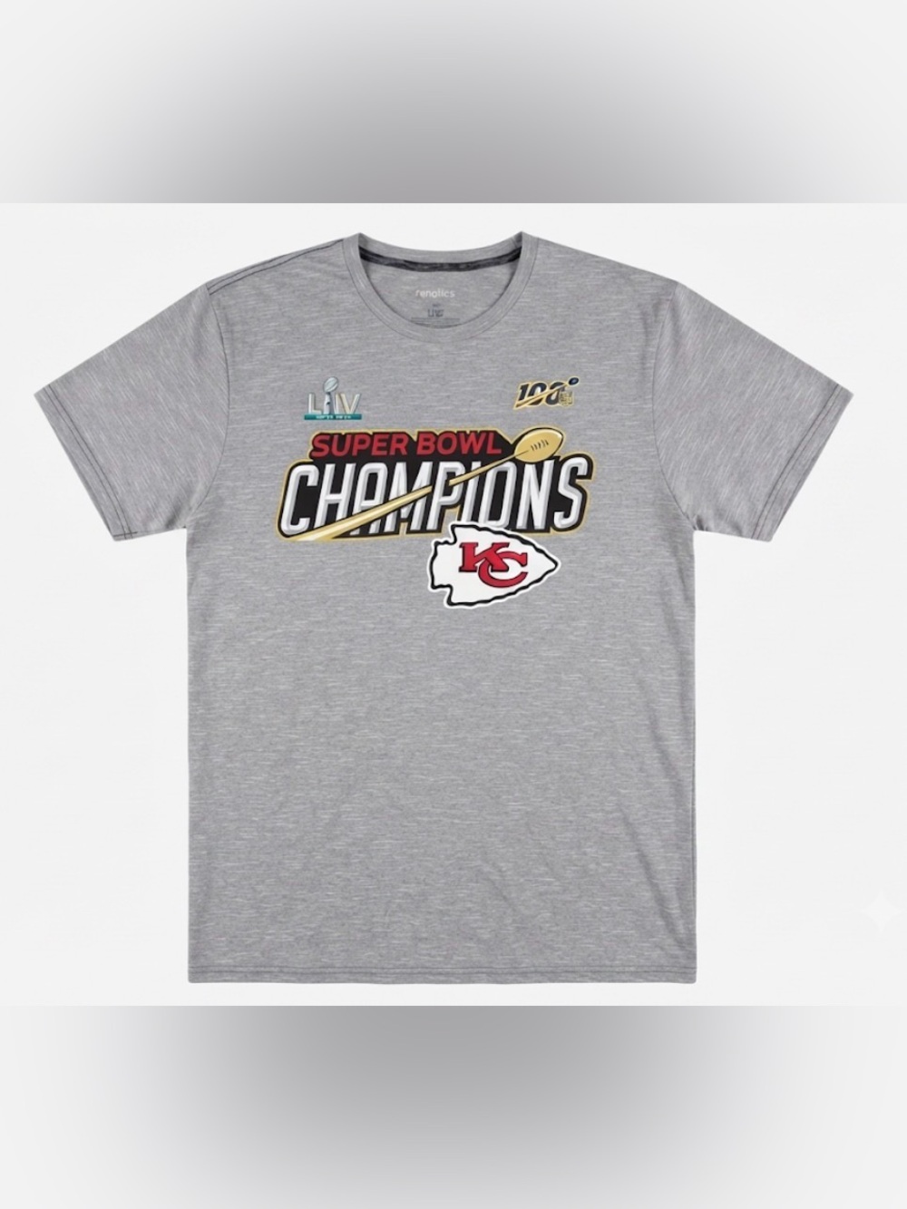 Fanatics Kansas City Chiefs Super Bowl LIV 54 Champions T-Shirt Gray Large L